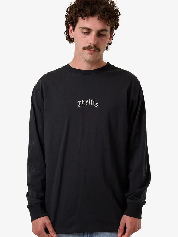 Thrills Filter Oversize Fit Long Sleeve Tee - Faded Black