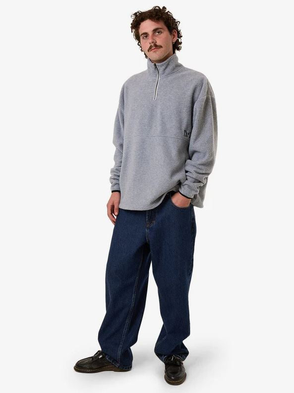 Thrills On The Range Quarter Zip Polar Fleece - White Marle