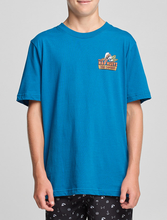 The Mad Hueys The Island Captain | Youth Ss Tee - Dark Cobalt