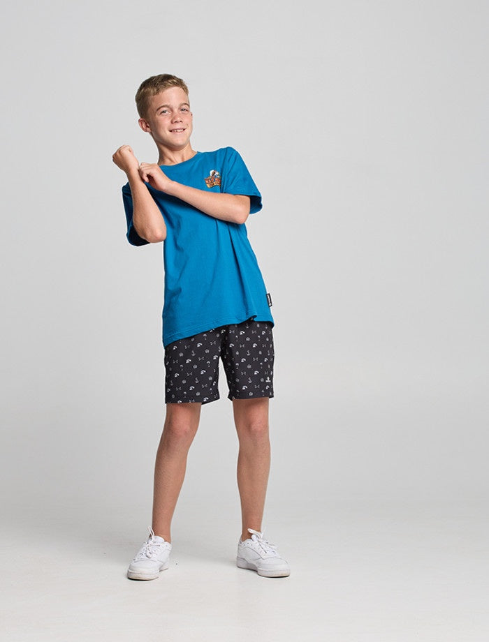 The Mad Hueys The Island Captain | Youth Ss Tee - Dark Cobalt