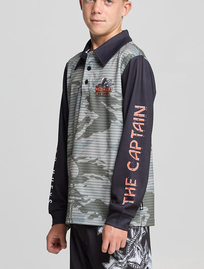 The Mad Hueys The Island Captain | Youth Upf 50+ Fishing Jersey - Faded Dust