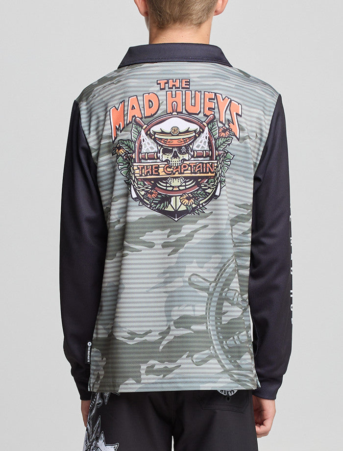 The Mad Hueys The Island Captain | Youth Upf 50+ Fishing Jersey - Faded Dust