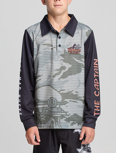 The Mad Hueys The Island Captain | Youth Upf 50+ Fishing Jersey - Faded Dust