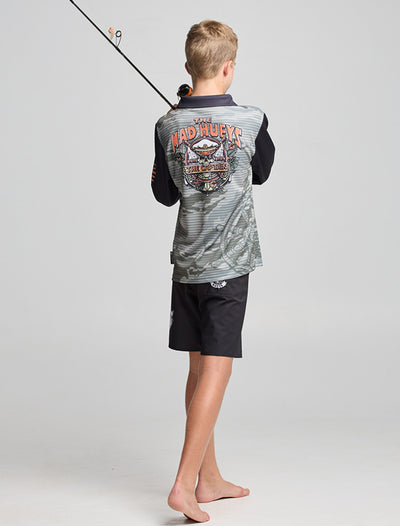 The Mad Hueys The Island Captain | Youth Upf 50+ Fishing Jersey - Faded Dust