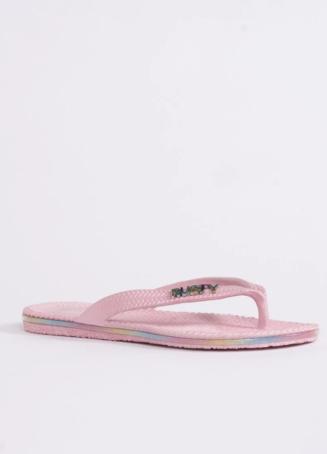 Rusty Flippin Thongs Girls Pink Nectar/Rainbow