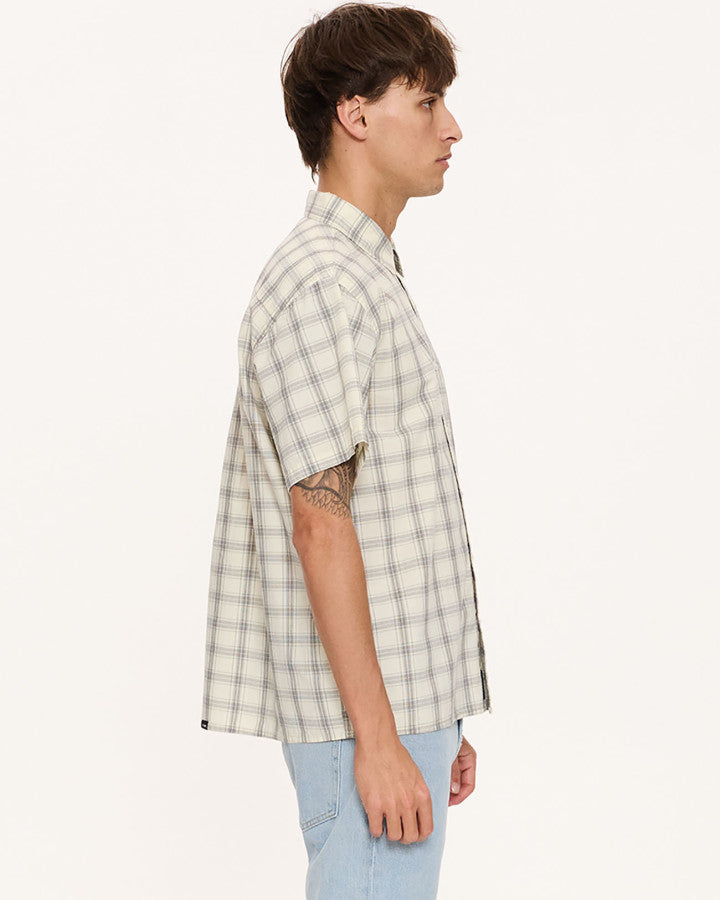 Thrills Touch The Sky Check Short Sleeve Cropped Shirt