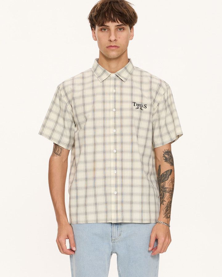 Thrills Touch The Sky Check Short Sleeve Cropped Shirt