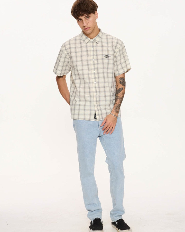 Thrills Touch The Sky Check Short Sleeve Cropped Shirt