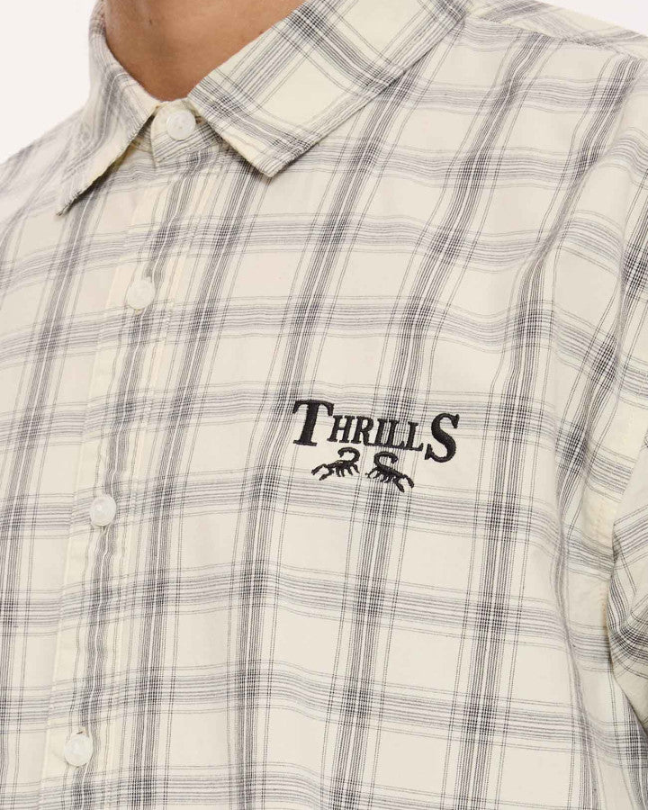 Thrills Touch The Sky Check Short Sleeve Cropped Shirt