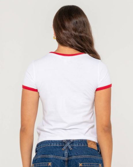 Rusty Bonnes Vacances Ringer Baby Tee