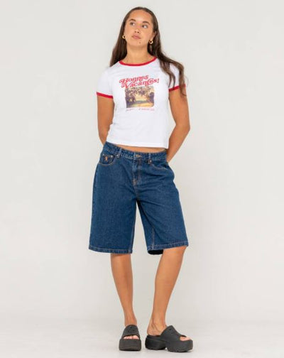 Rusty Bonnes Vacances Ringer Baby Tee