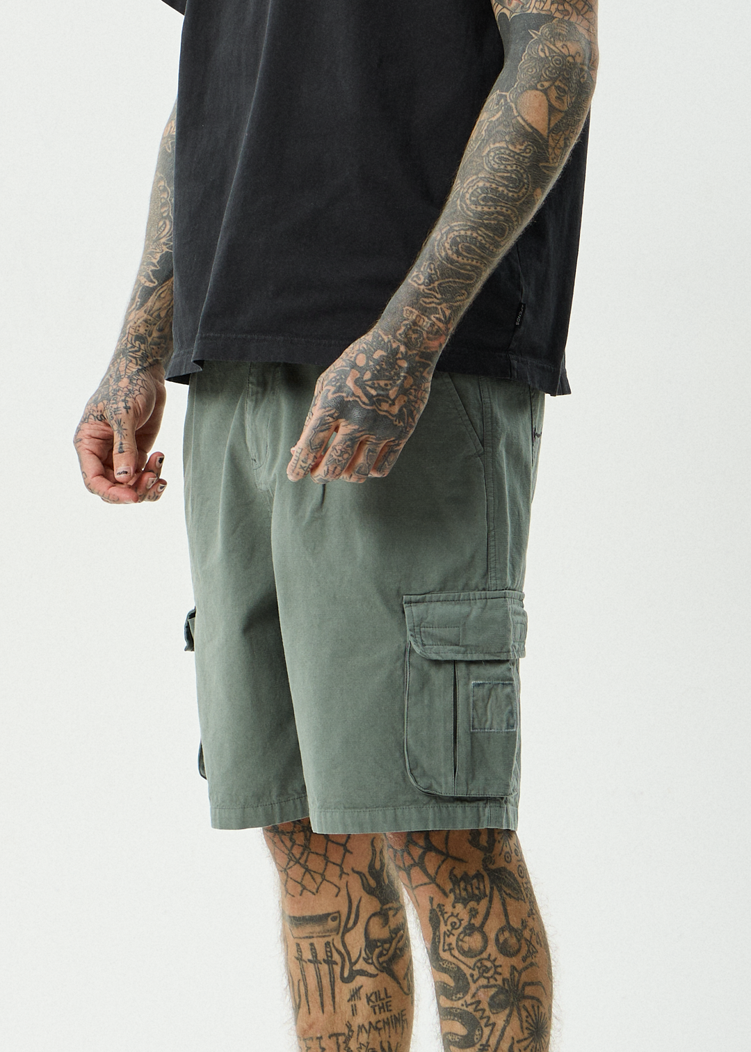 Afends Summit - Pleated Cargo Short 22" - Washed Sycamore