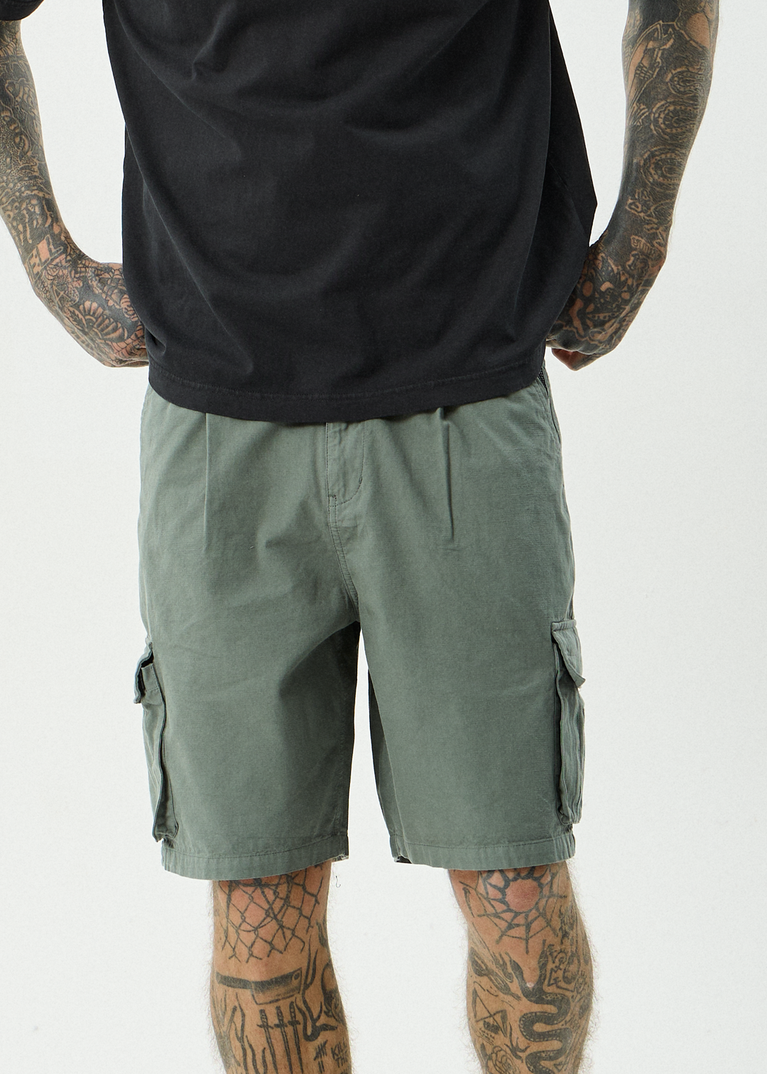 Afends Summit - Pleated Cargo Short 22" - Washed Sycamore