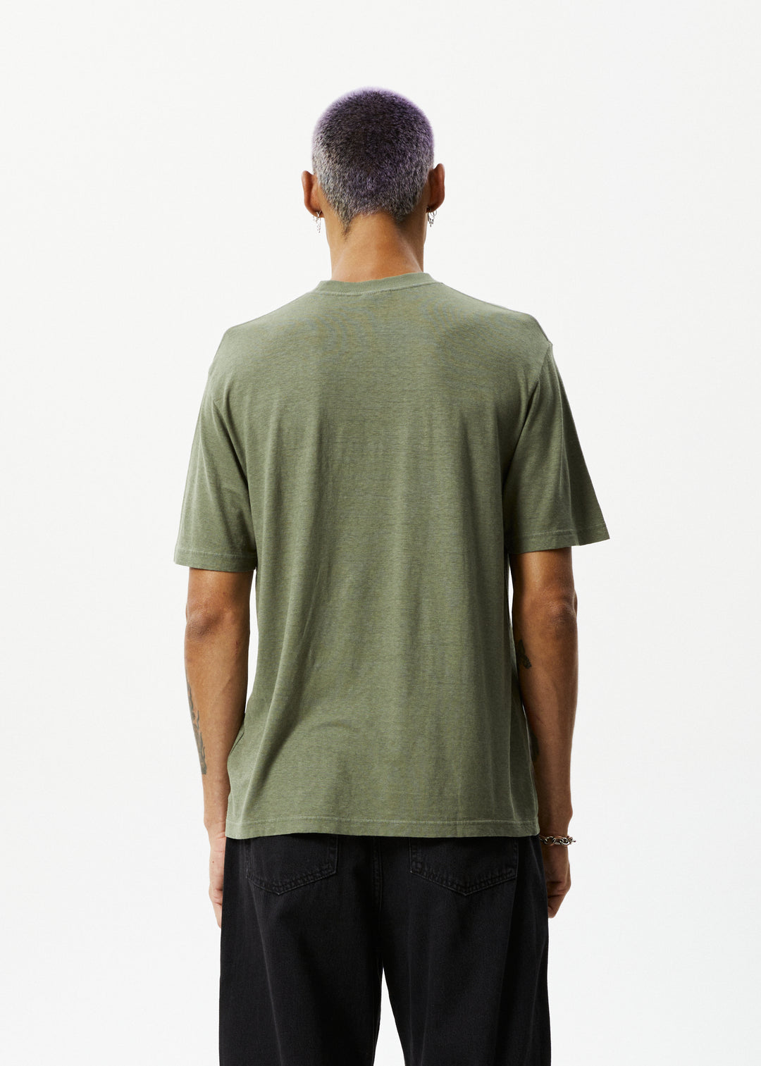 Afends Classic  Hemp Retro T Shirt  Military