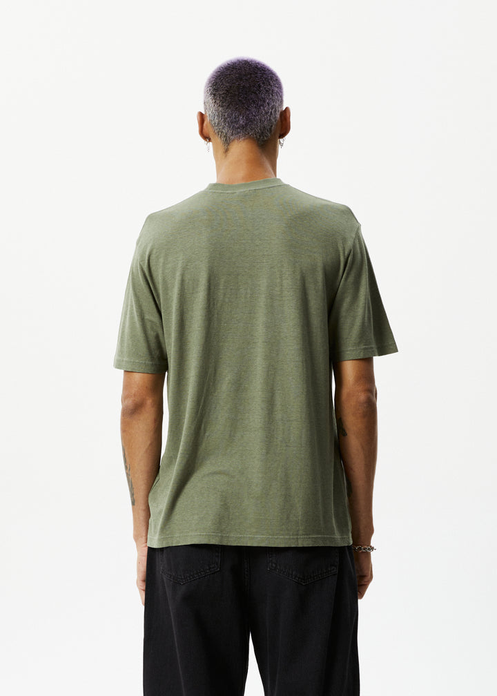 Afends Classic  Hemp Retro T Shirt  Military