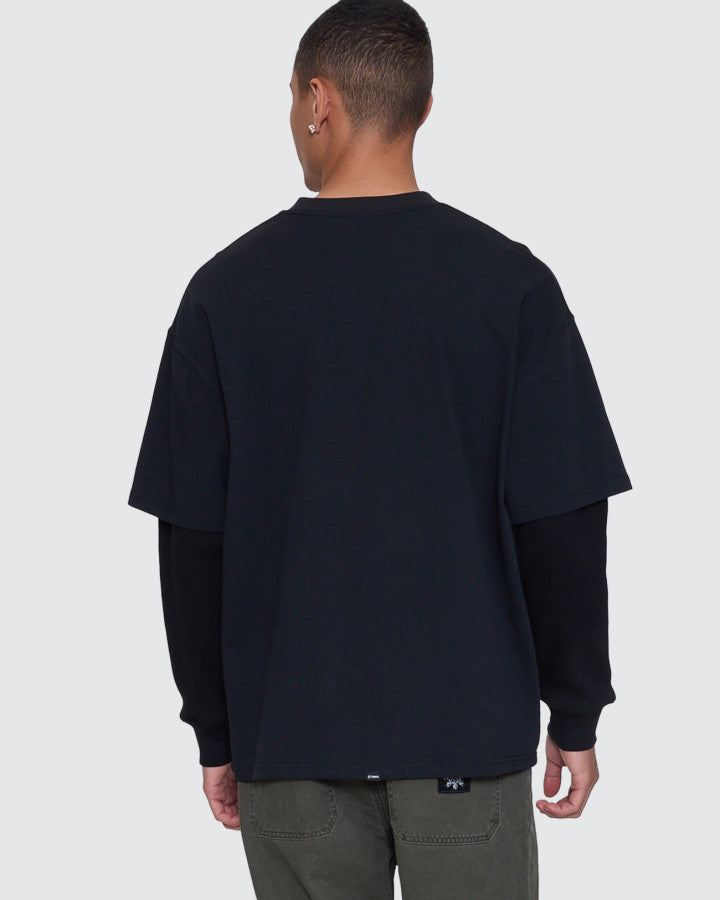 Thrills Web Of Deceit Layer Box Crop Oversize Long Sleeve Tee