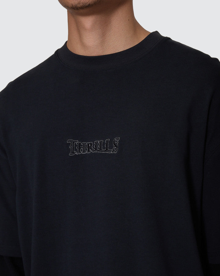 Thrills Web Of Deceit Layer Box Crop Oversize Long Sleeve Tee