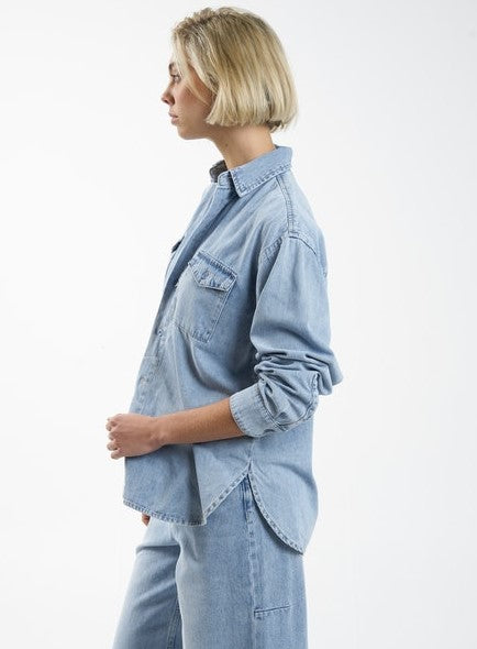 Thrills Adrian Denim Shirt - Endless Blue