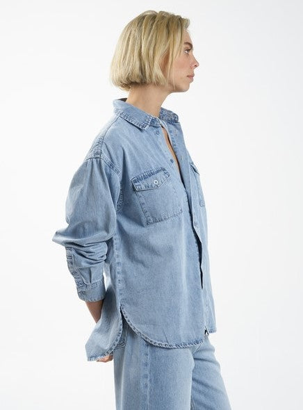 Thrills Adrian Denim Shirt - Endless Blue