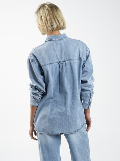 Thrills Adrian Denim Shirt - Endless Blue