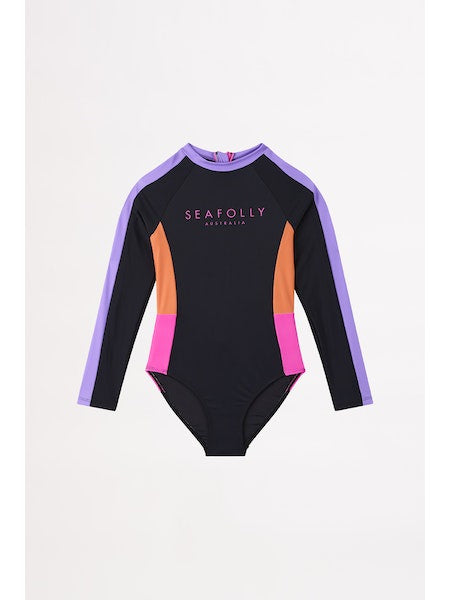 Seafolly Girls Summer Solstice Colour Block Paddlesuit