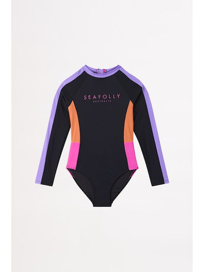 Seafolly Girls Summer Solstice Colour Block Paddlesuit
