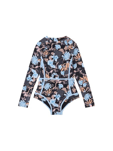 Seafolly Girls Midnight Blossom Bind Detail Paddlesuit