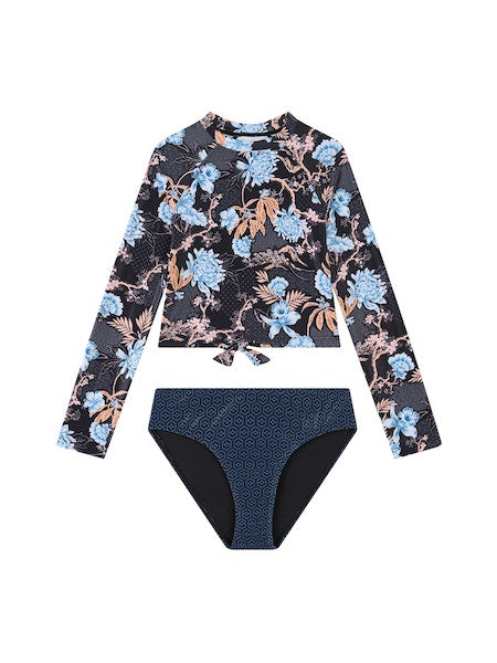 Seafolly Girls Midnight Blossom Tie Back Surf