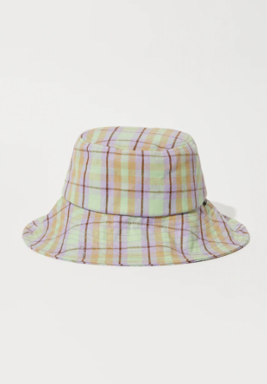 Afends Kali  Wide Brim Hat  Pistachio Check