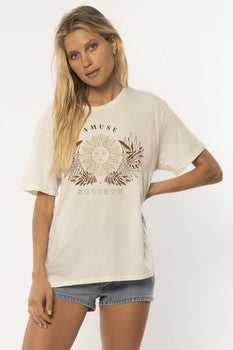 Amuse Society All Sunshine SS Boyfriend Knit Tee