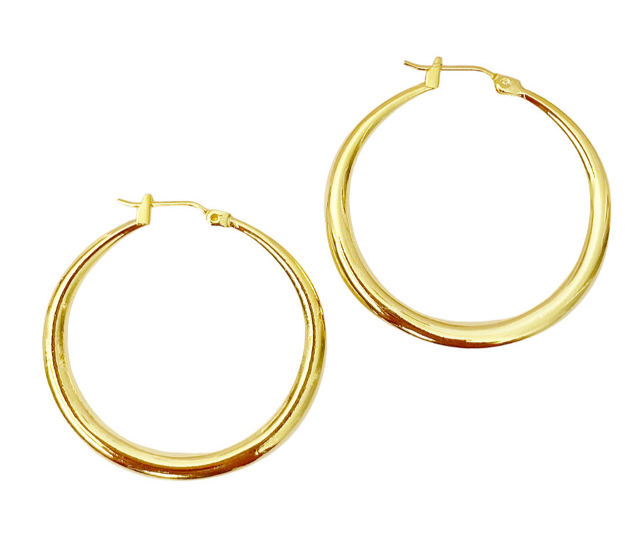 Blush & Co Tube Gold Hoop Earrings