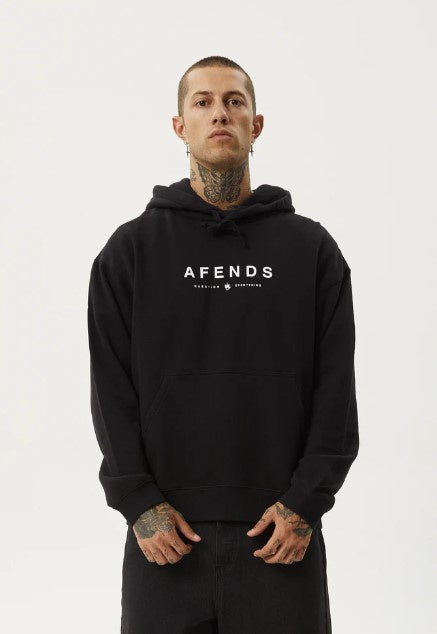 Afends Thrown Out Recycled Pull On Hood Black