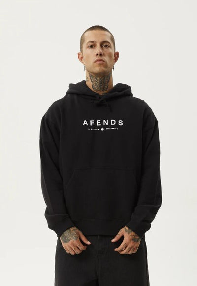 Afends Thrown Out Recycled Pull On Hood Black