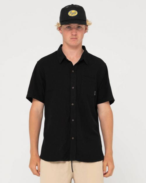 Rusty Overtone SS Linen Shirt Black