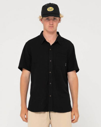 Rusty Overtone SS Linen Shirt Black