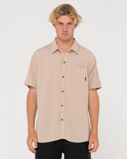 Rusty Overtone SS Linen Shirt Light Khaki
