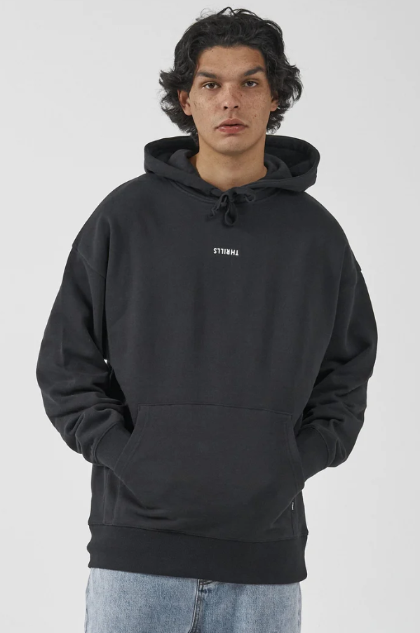 Thrills Minimal Thrills Slouch Pull On Hood Washed Black