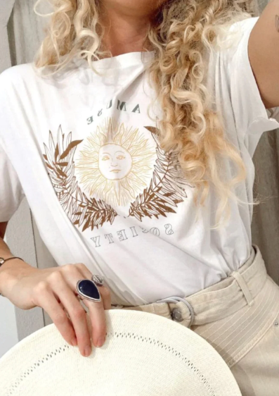 Amuse Society All Sunshine SS Boyfriend Knit Tee