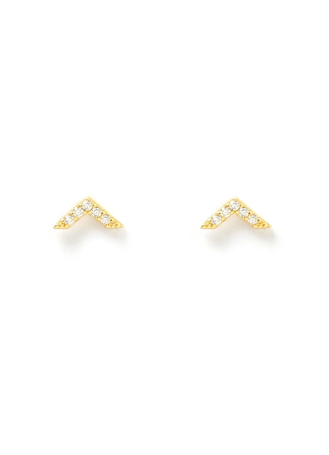 Arms Of Eve Arrow Gold and Zircon Stud Earrings
