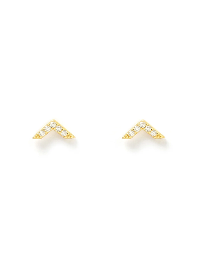 Arms Of Eve Arrow Gold and Zircon Stud Earrings