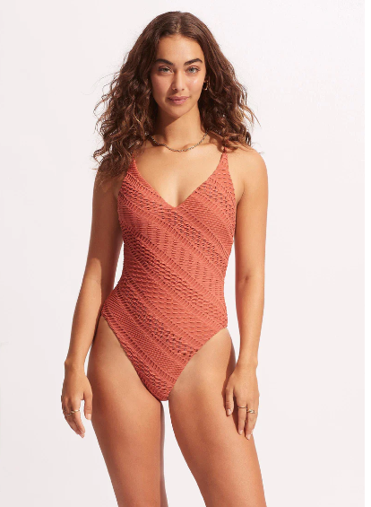 Seafolly Marakesh V Neck One Piece Cinnamon