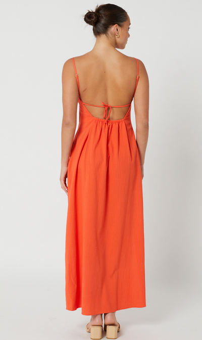 Rusty Sicily Shirred Maxi Dress