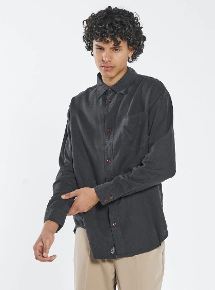 Thrills Hem Minimal Thrills Oversize Long Sleeve Shirt Black