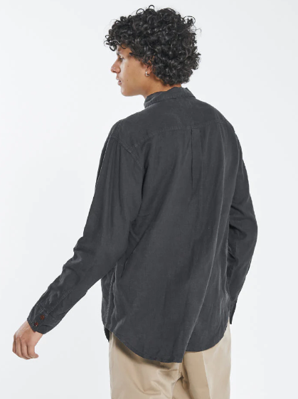 Thrills Hem Minimal Thrills Oversize Long Sleeve Shirt Black