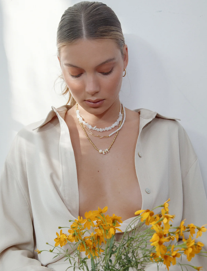 Arms of Eve Aaliyah Gemstone Necklace White Jade