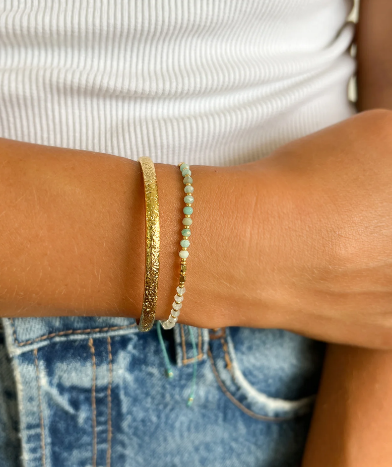 Arms Of Eve Pia Crystal Beaded Bracelet Turquoise