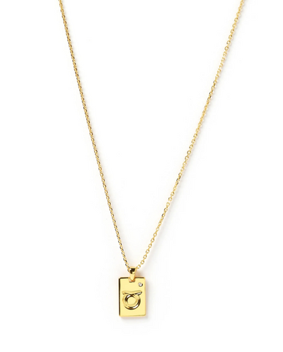 Arms of Eve Zodiac Gold Tag Necklace