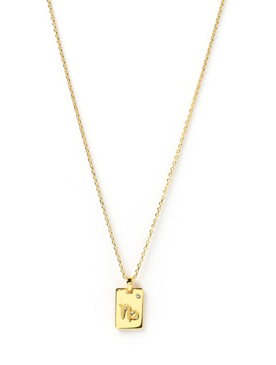 Arms of Eve Zodiac Gold Tag Necklace