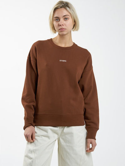 Thrills Minimal Thrills Slouch Crew - Chestnut