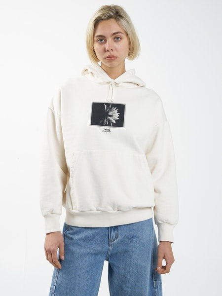 Thrills Dark Lily Fleece Hood - Heritage White